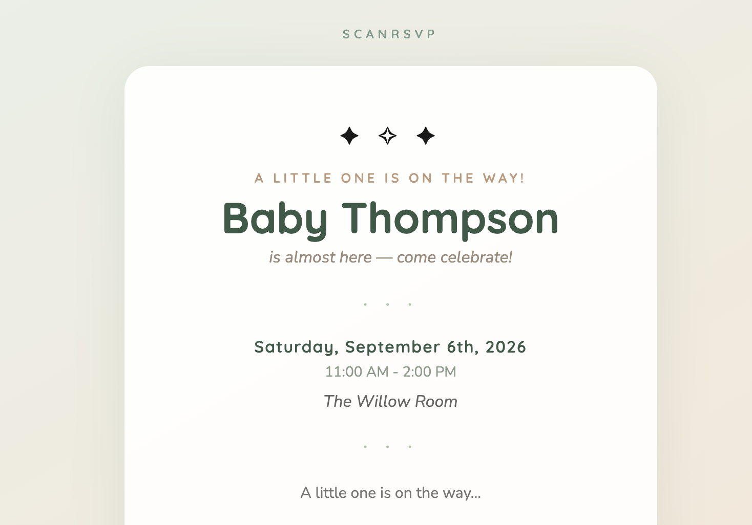 Baby Shower (Neutral) RSVP card example