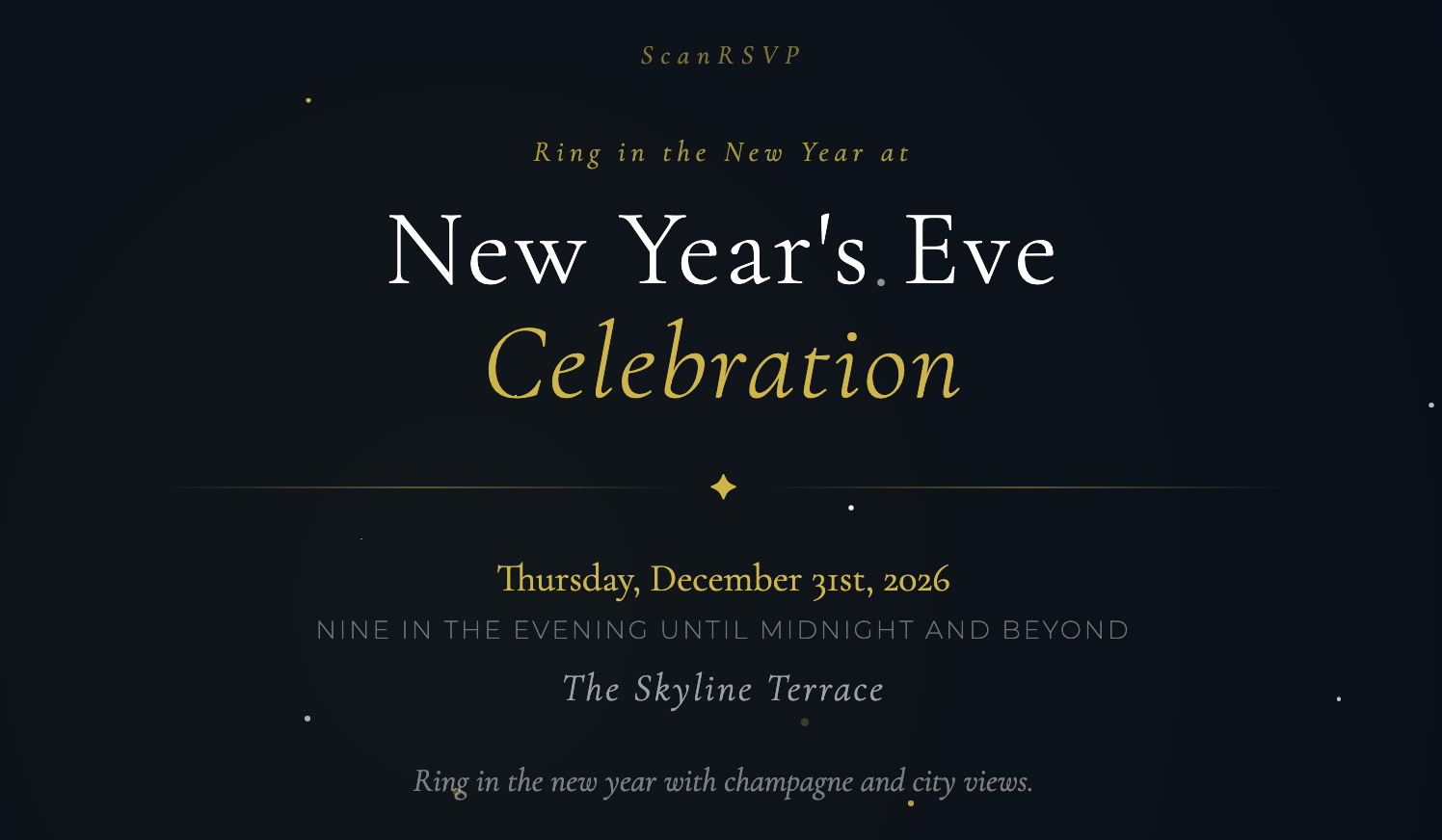 New Year's Eve RSVP card example