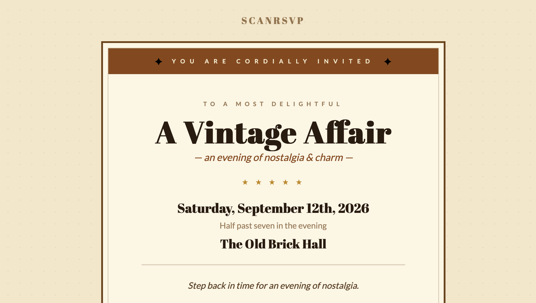Vintage RSVP card example